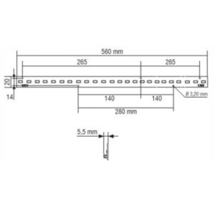 מודול לד סרגל באורך 560 מ”מ בהספק 12.5W